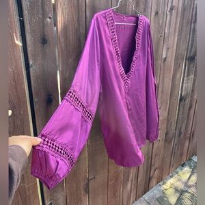 NO BRAND | Women’s Purple Plus Size Tunic Blouse